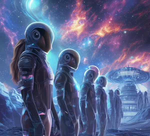 创新科技与未来主题绘画，太空人的星际想象新篇章——科技赋能下的视觉革新与未来叙事